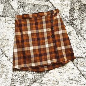 SO Buttoned Faux Wrap Skirt